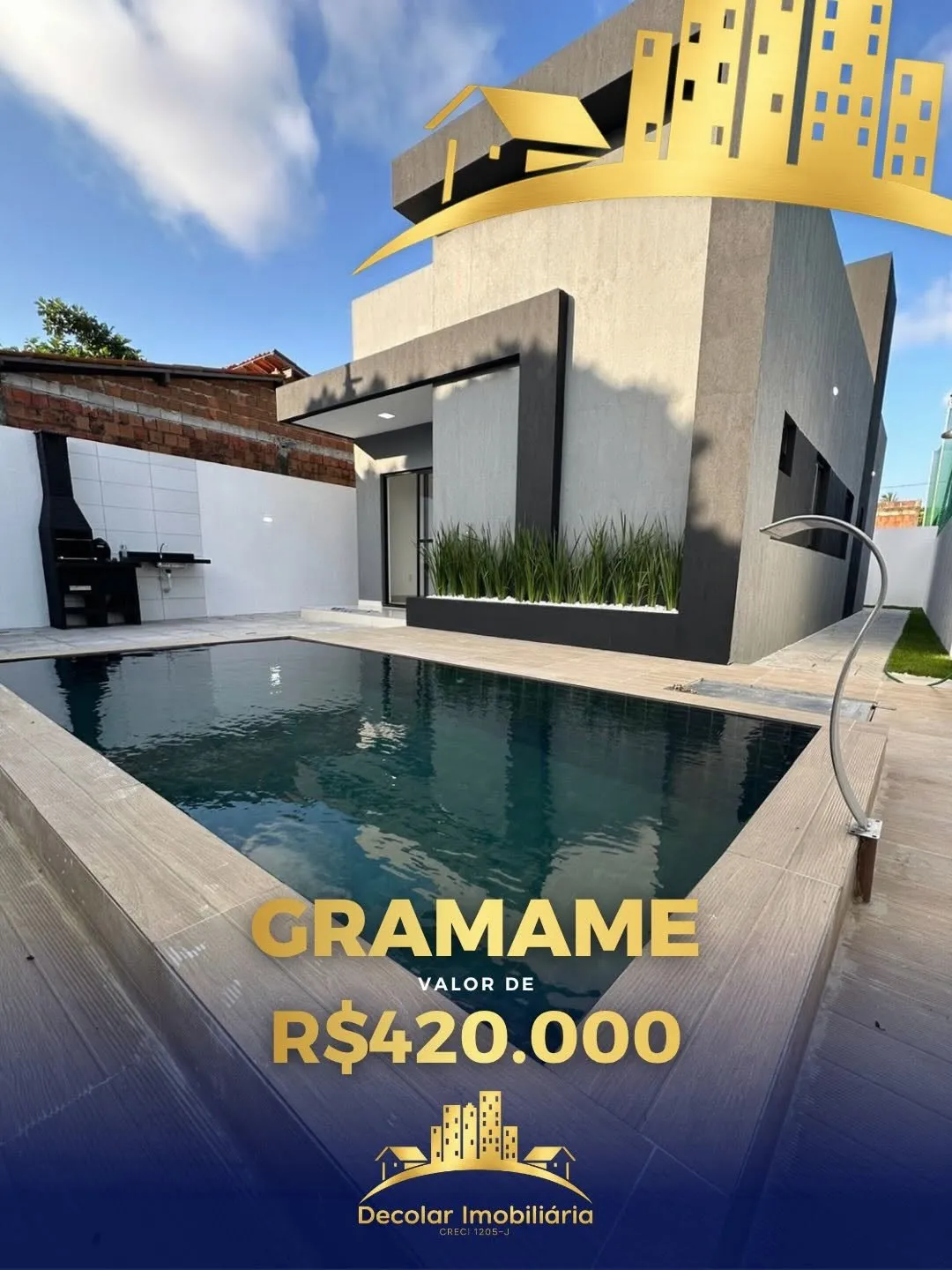 Casa com piscina e espaço gourmet no Gramame